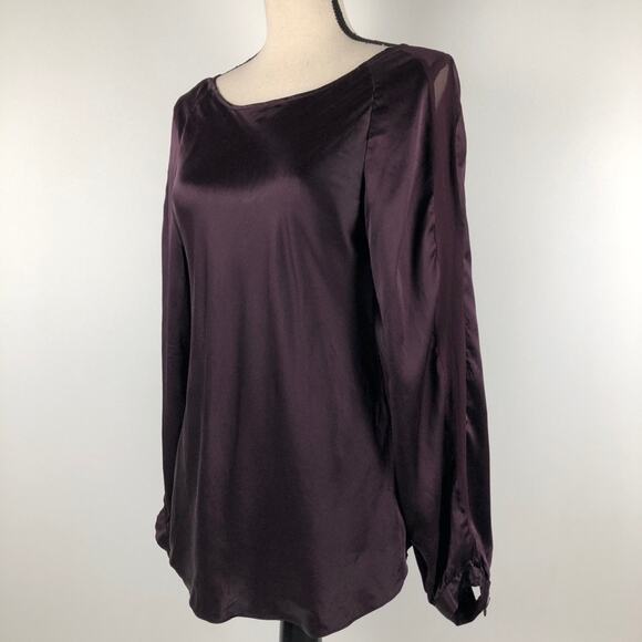 Worth New York Burgundy silk blouse Size 2 - Picture 1 of 8